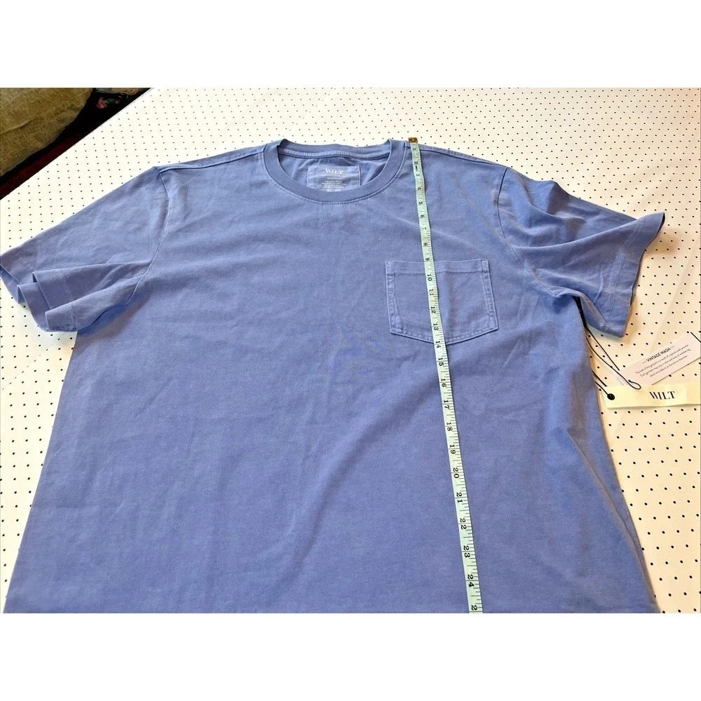 WILT Vintage Wash Pocket Tee XL NWT Periwinkle Blue Garment Dyed T Shirt - Picture 3 of 10